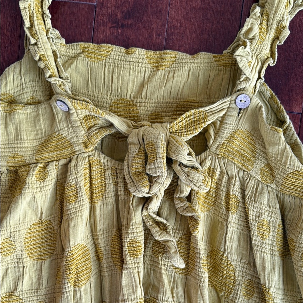 Yellow Smocked Ruffled Maxi Sundress - Picture 3 of 4
